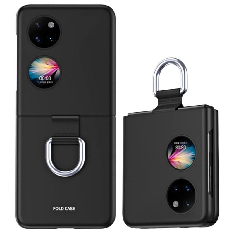 Capa Para Huawei P50 Pocket Toque De Pele Com Anel