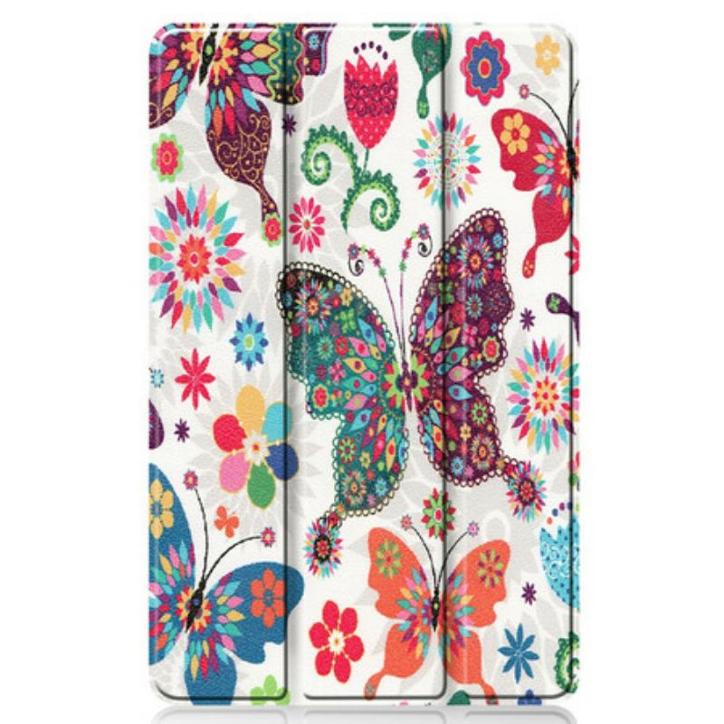 Capa De Celular Para Samsung Galaxy Tab S6 Lite Borboletas E Flores Retrô