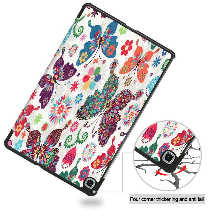 Capa De Celular Para Samsung Galaxy Tab S6 Lite Borboletas E Flores Retrô