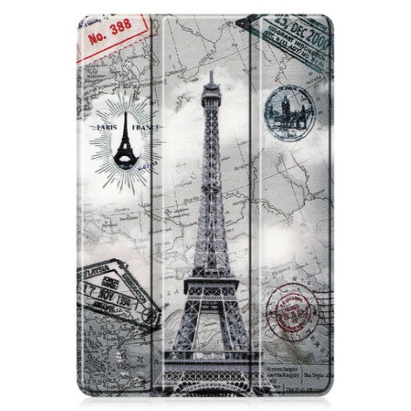 Capa De Celular Para Samsung Galaxy Tab S6 Lite Porta-caneta Retrô Torre Eiffel