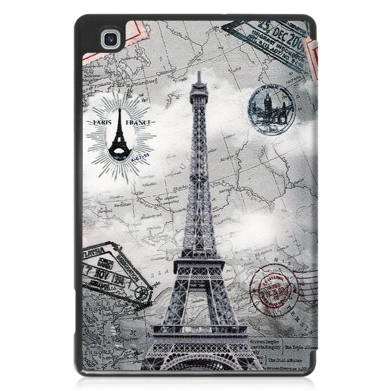 Capa De Celular Para Samsung Galaxy Tab S6 Lite Porta-caneta Retrô Torre Eiffel