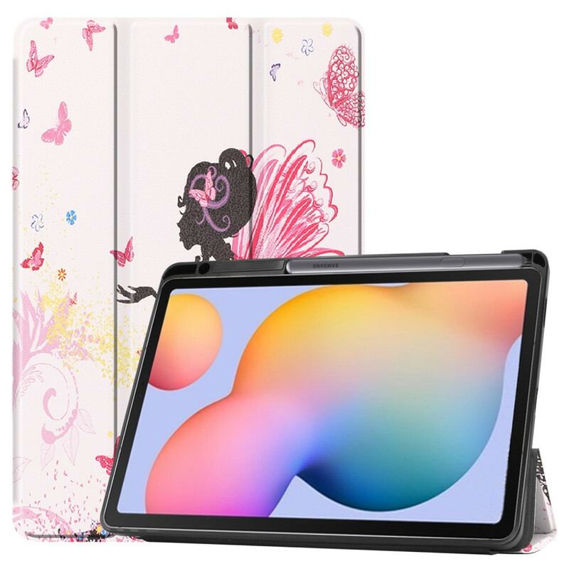 Capa De Celular Para Samsung Galaxy Tab S6 Lite Porta-lápis De Fada Floral