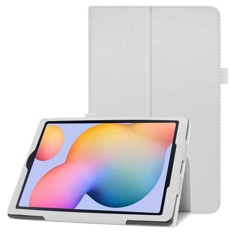 Capa De Couro Para Samsung Galaxy Tab S6 Lite 2 Abas De Couro Sintético De Lichia