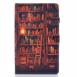 Capa De Couro Para Samsung Galaxy Tab S6 Lite Biblioteca