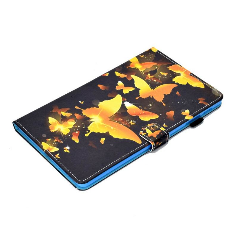 Capa De Couro Para Samsung Galaxy Tab S6 Lite Borboletas Únicas