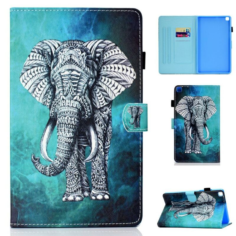 Capa De Couro Para Samsung Galaxy Tab S6 Lite Elefante Tribal