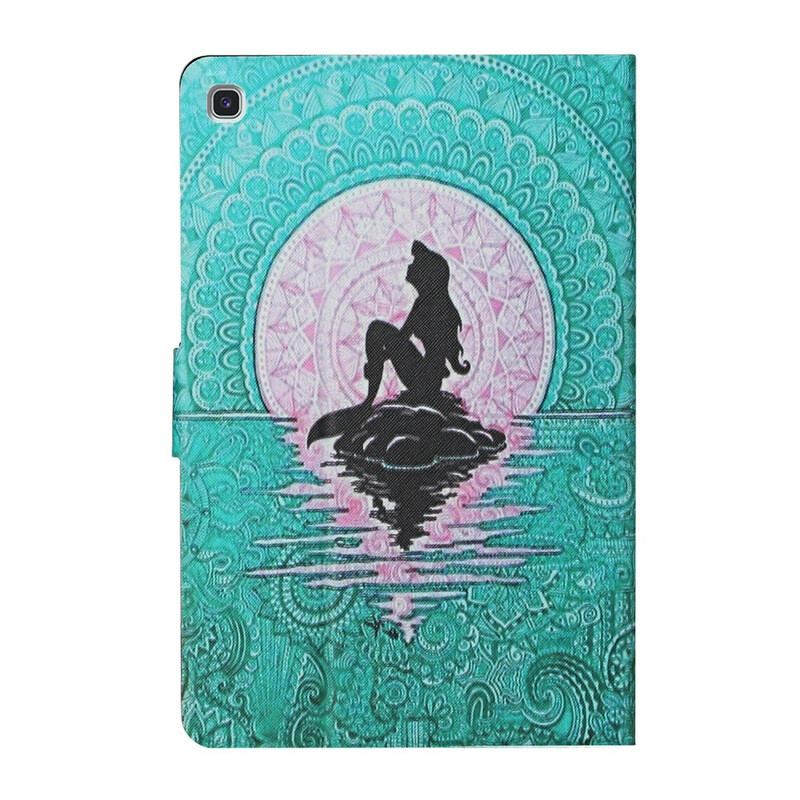 Capa Em Pele Para Samsung Galaxy Tab S6 Lite Mandala Sereia