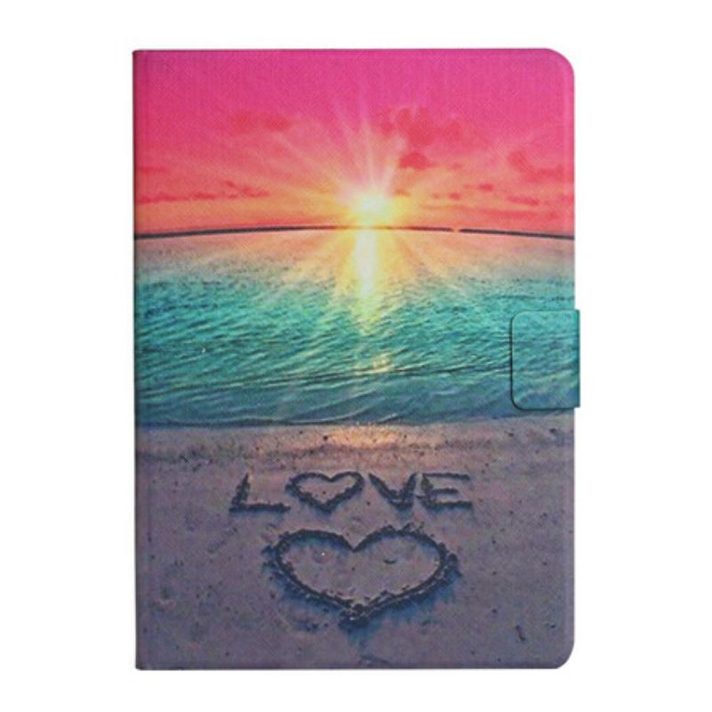 Capa Flip Para Samsung Galaxy Tab S6 Lite Amor Ao Pôr Do Sol