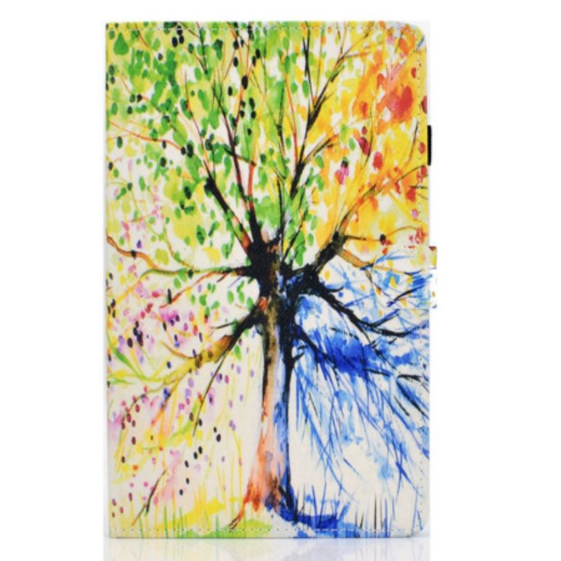 Capa Flip Para Samsung Galaxy Tab S6 Lite Aquarela Árvore