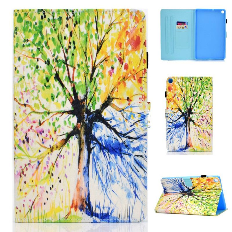 Capa Flip Para Samsung Galaxy Tab S6 Lite Aquarela Árvore