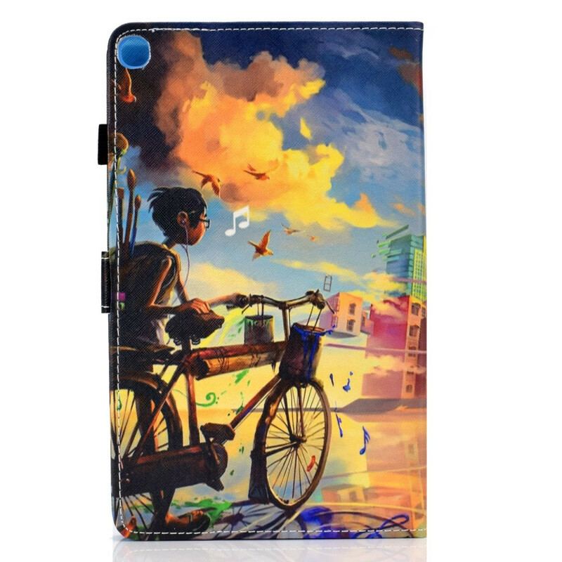 Capa Flip Para Samsung Galaxy Tab S6 Lite Arte Da Bicicleta