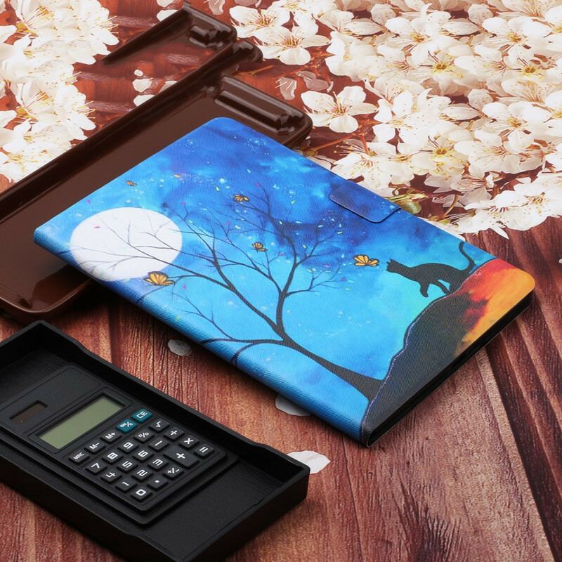 Capa Flip Para Samsung Galaxy Tab S6 Lite Árvore Para A Lua E O Sol