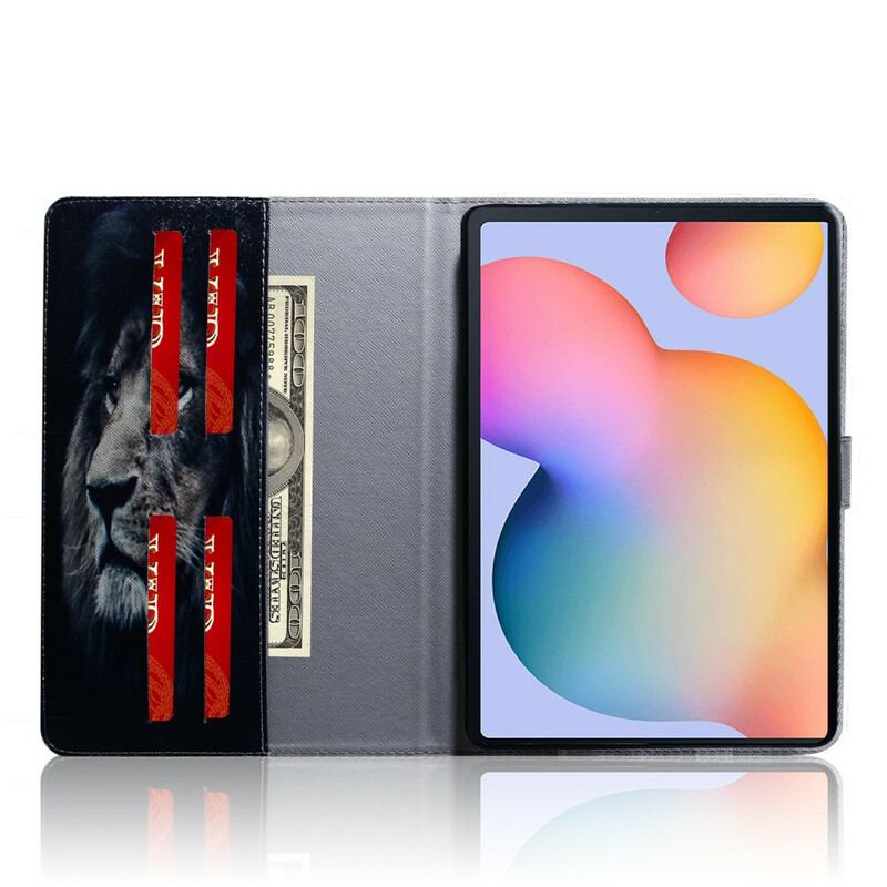 Capa Flip Para Samsung Galaxy Tab S6 Lite Cabeça De Leão