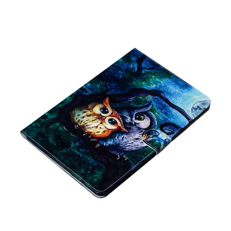 Capa Flip Para Samsung Galaxy Tab S6 Lite Corujas Pintando