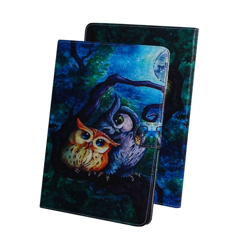 Capa Flip Para Samsung Galaxy Tab S6 Lite Corujas Pintando