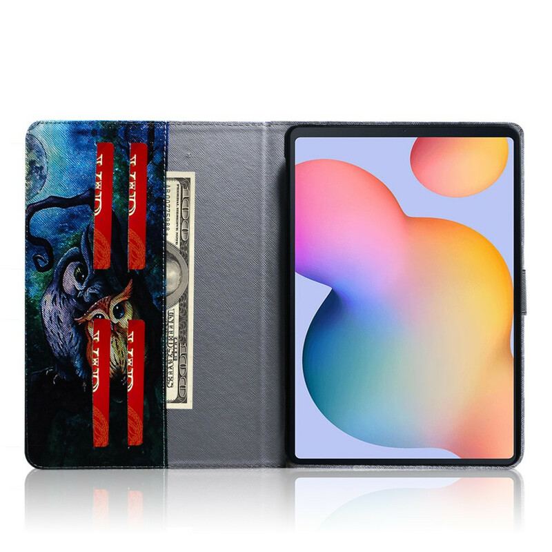 Capa Flip Para Samsung Galaxy Tab S6 Lite Corujas Pintando