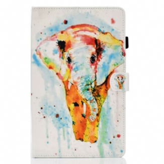 Capa Flip Para Samsung Galaxy Tab S6 Lite Elefante Aquarela