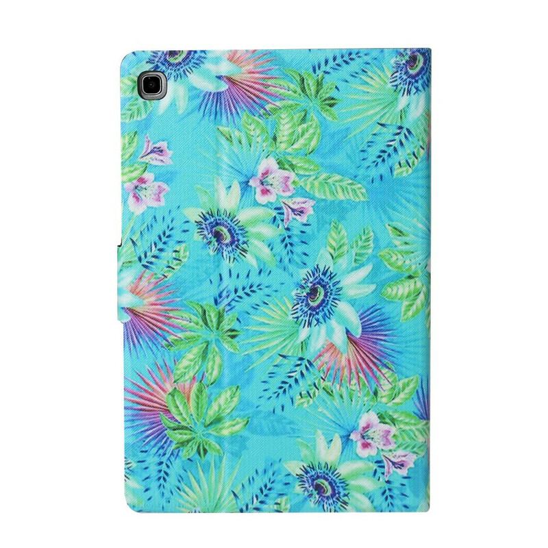 Capa Flip Para Samsung Galaxy Tab S6 Lite Flores E Folhas