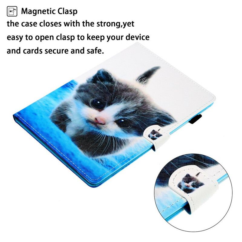 Capa Flip Para Samsung Galaxy Tab S6 Lite Gatinho