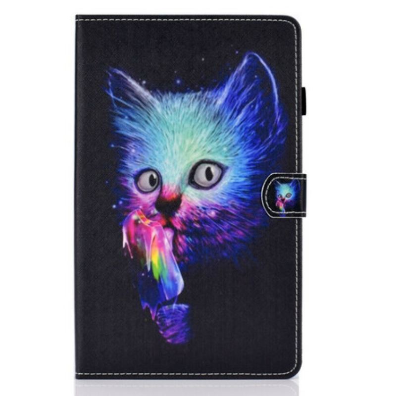 Capa Flip Para Samsung Galaxy Tab S6 Lite Gato Psicótico