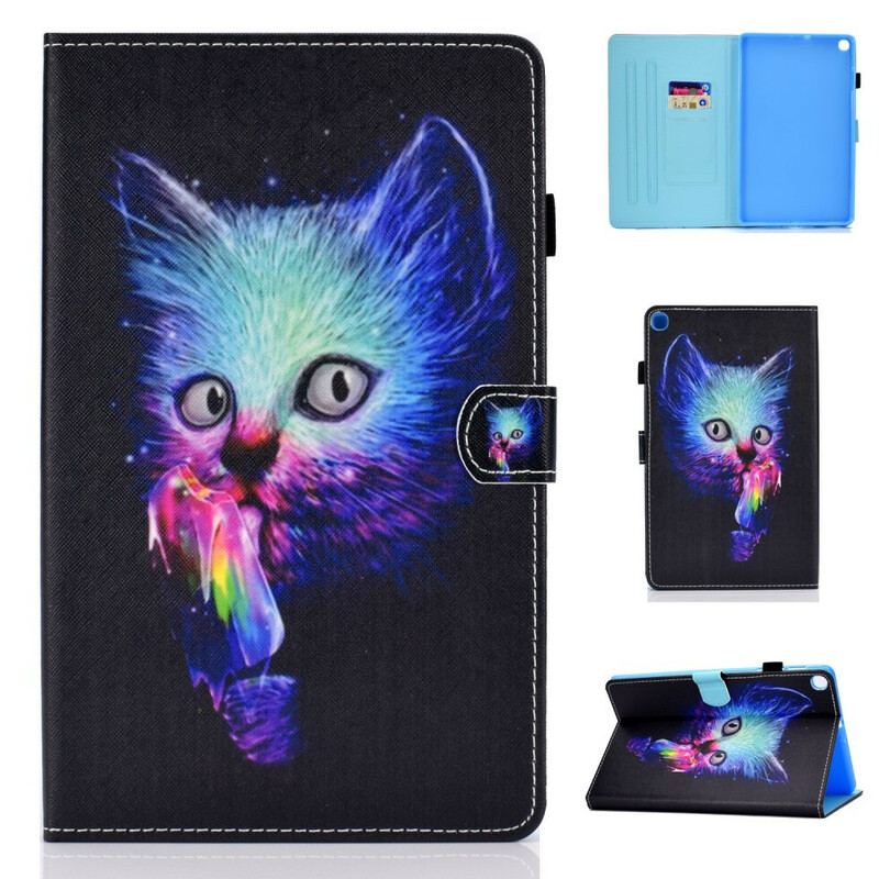 Capa Flip Para Samsung Galaxy Tab S6 Lite Gato Psicótico