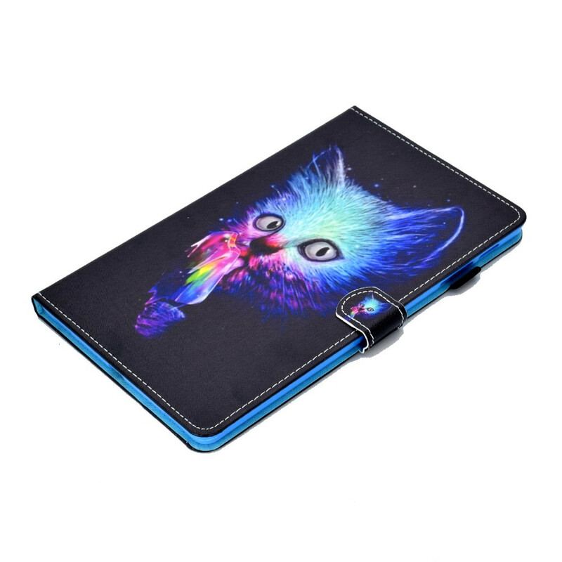 Capa Flip Para Samsung Galaxy Tab S6 Lite Gato Psicótico