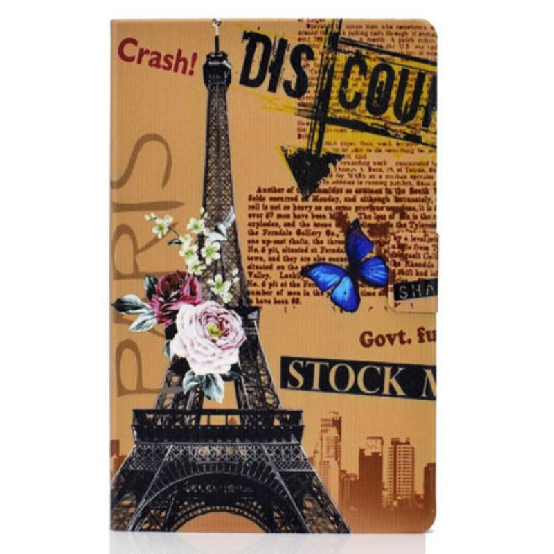 Capa Flip Para Samsung Galaxy Tab S6 Lite Jornal Parisiense