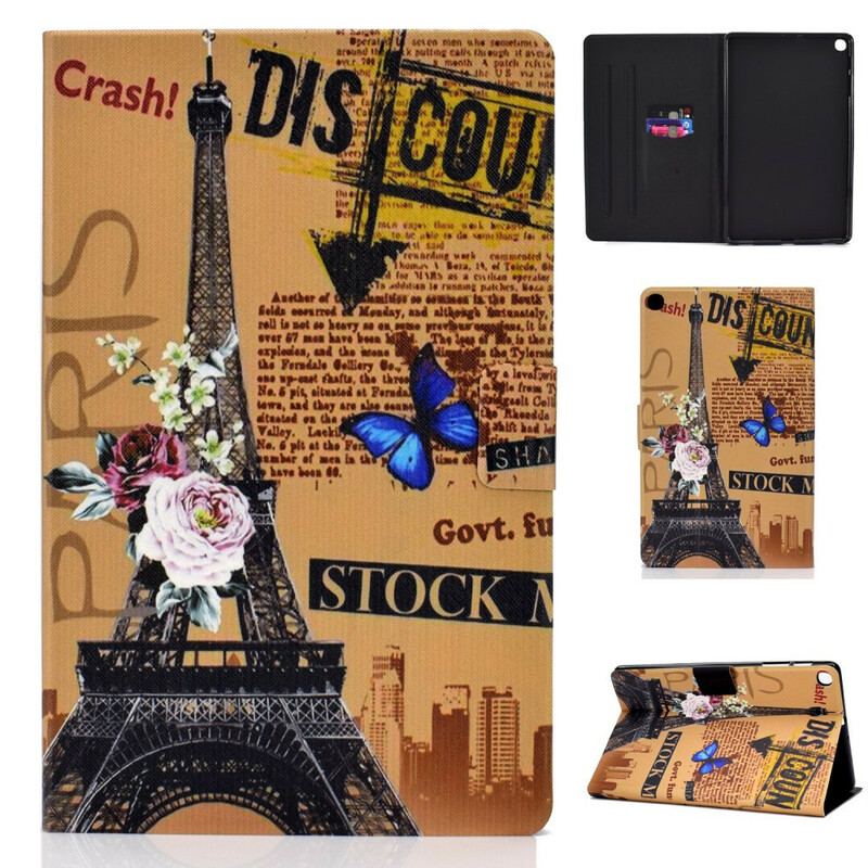 Capa Flip Para Samsung Galaxy Tab S6 Lite Jornal Parisiense