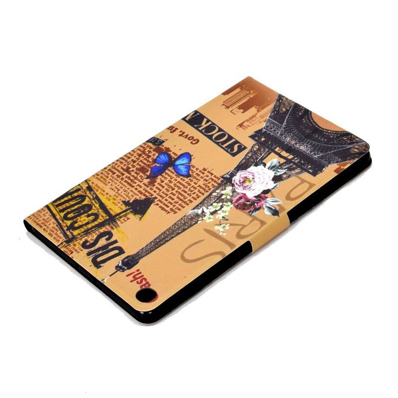 Capa Flip Para Samsung Galaxy Tab S6 Lite Jornal Parisiense