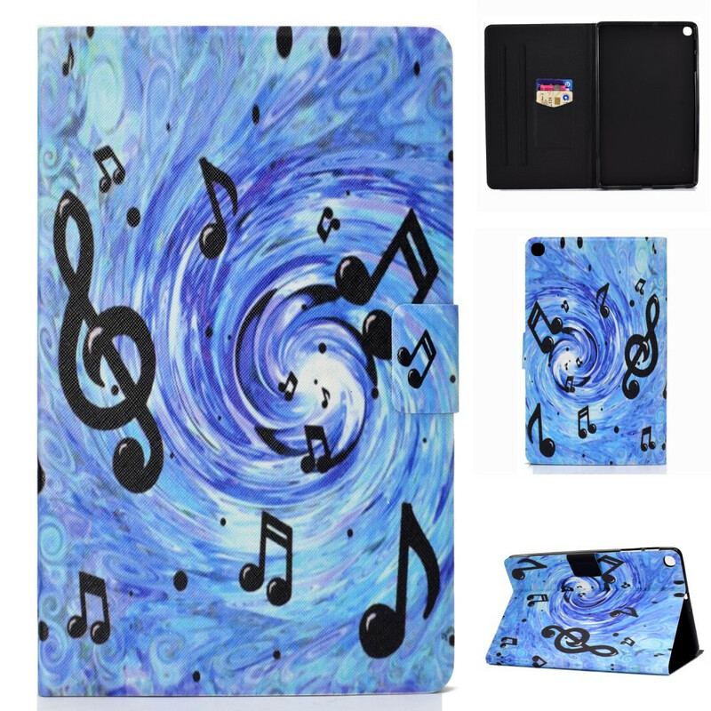 Capa Flip Para Samsung Galaxy Tab S6 Lite Notas Musicais