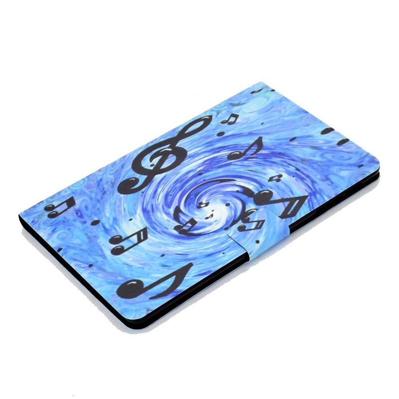 Capa Flip Para Samsung Galaxy Tab S6 Lite Notas Musicais