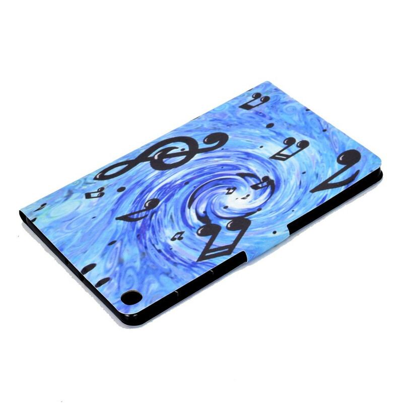 Capa Flip Para Samsung Galaxy Tab S6 Lite Notas Musicais