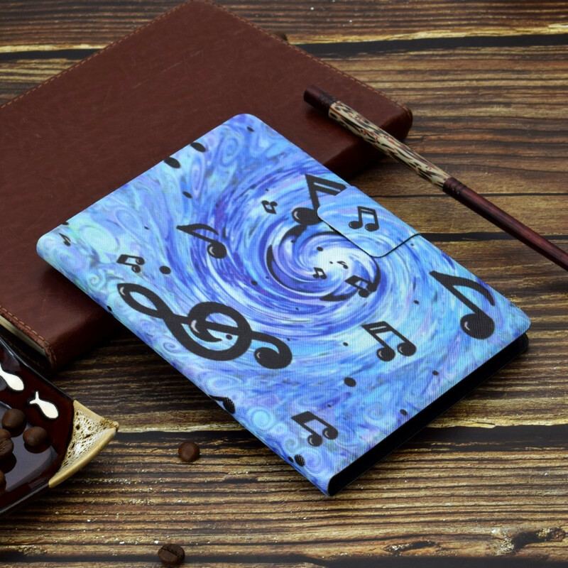 Capa Flip Para Samsung Galaxy Tab S6 Lite Notas Musicais