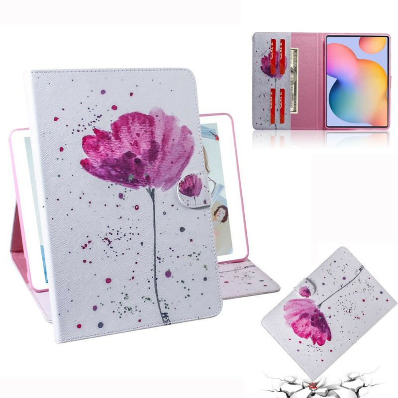 Capa Capa Flip Para Samsung Galaxy Tab S6 Lite Papoula