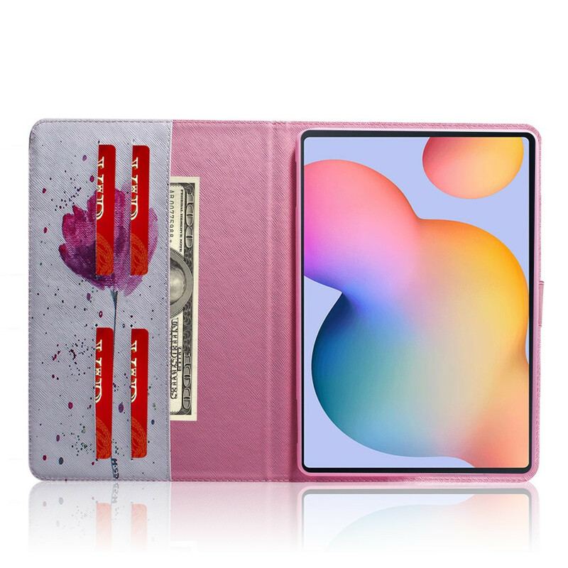 Capa Capa Flip Para Samsung Galaxy Tab S6 Lite Papoula