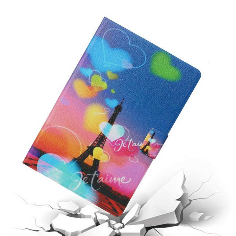 Capa Flip Para Samsung Galaxy Tab S6 Lite Paris Eu Te Amo