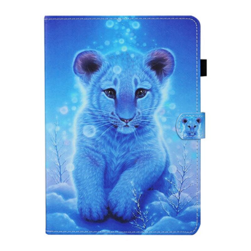 Capa Folio Para Samsung Galaxy Tab S6 Lite Bebê Tigre