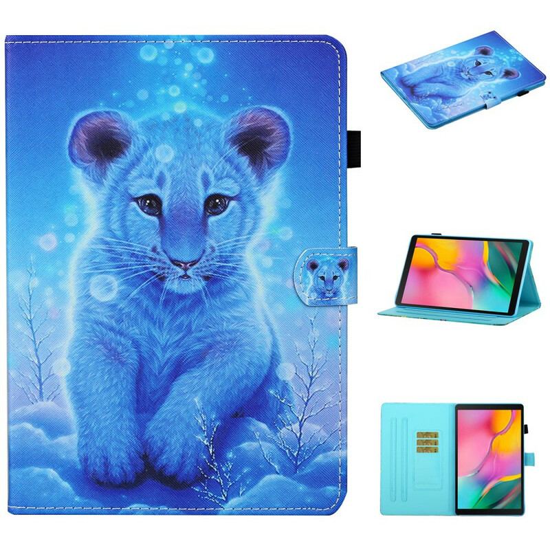 Capa Folio Para Samsung Galaxy Tab S6 Lite Bebê Tigre