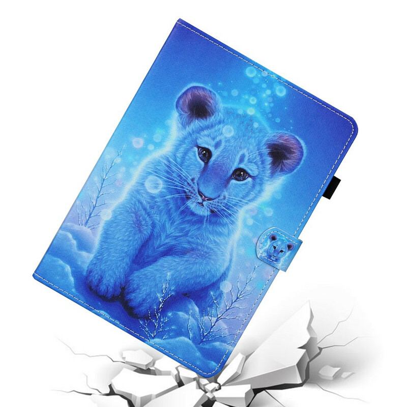 Capa Folio Para Samsung Galaxy Tab S6 Lite Bebê Tigre