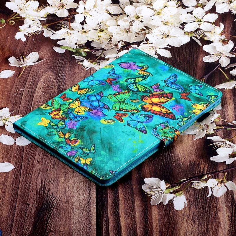 Capa Folio Para Samsung Galaxy Tab S6 Lite Borboletas