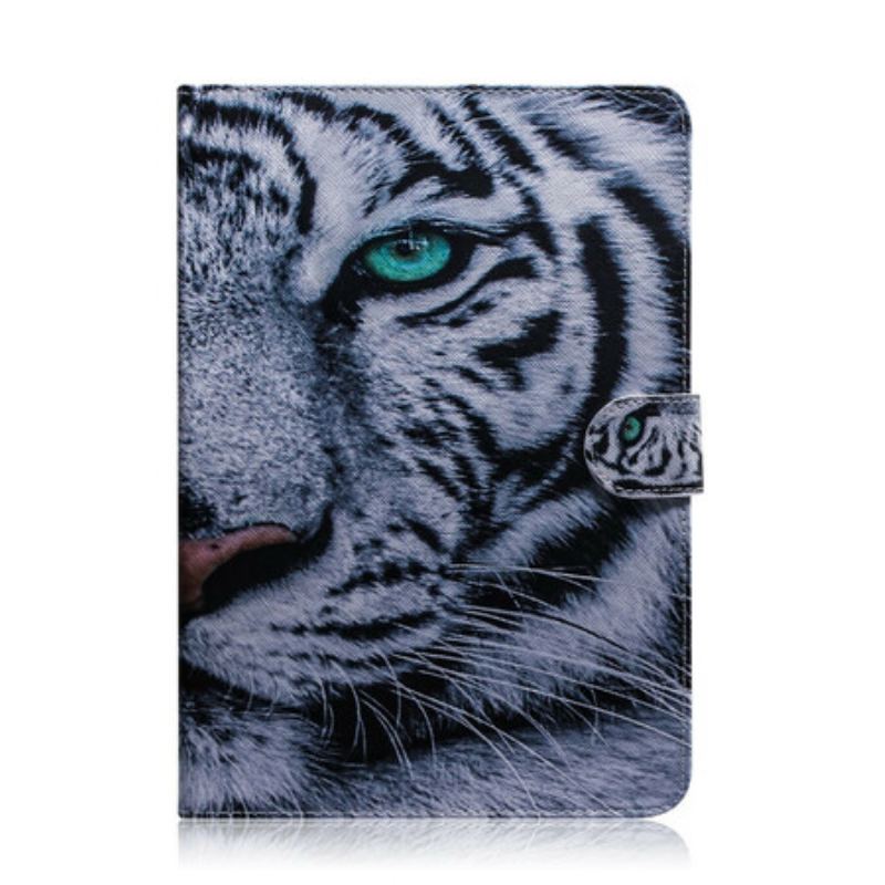 Capa Folio Para Samsung Galaxy Tab S6 Lite Cabeça De Tigre