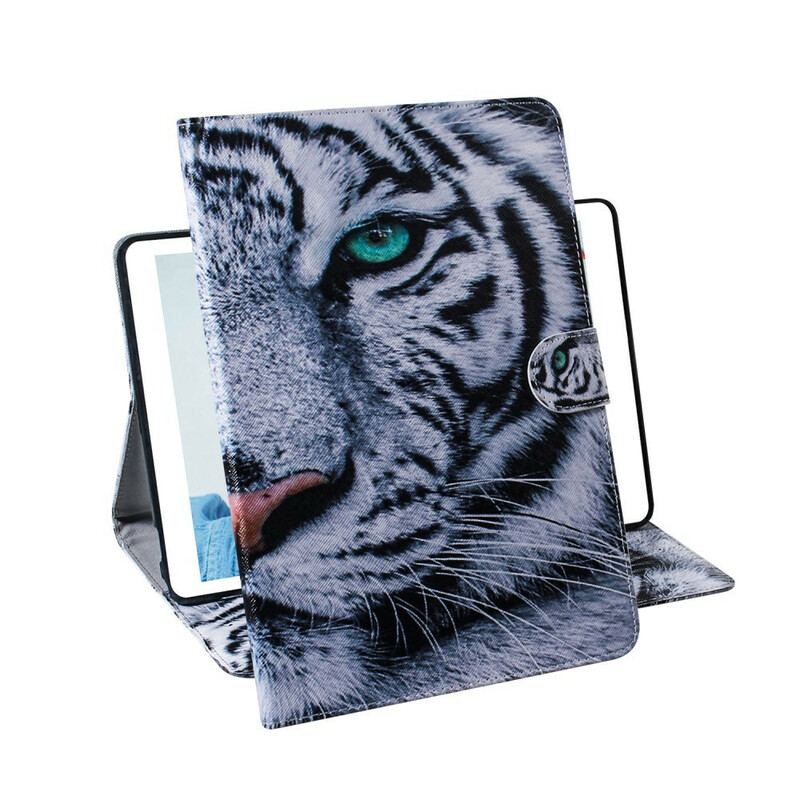 Capa Folio Para Samsung Galaxy Tab S6 Lite Cabeça De Tigre