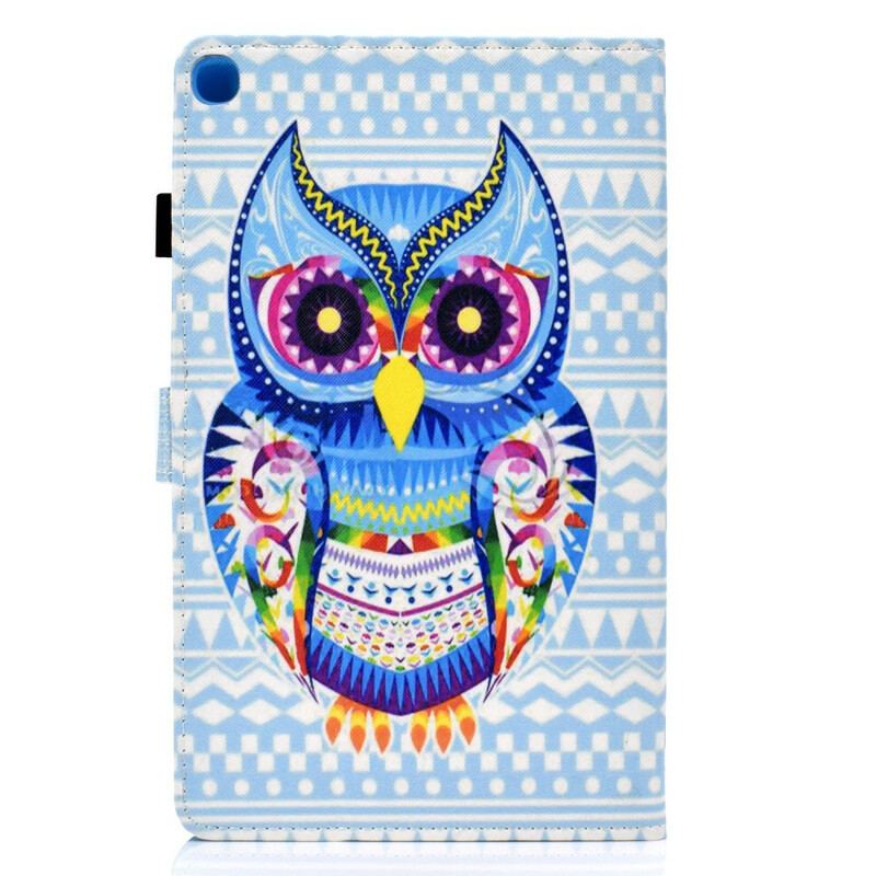 Capa Folio Para Samsung Galaxy Tab S6 Lite Coruja Tribal