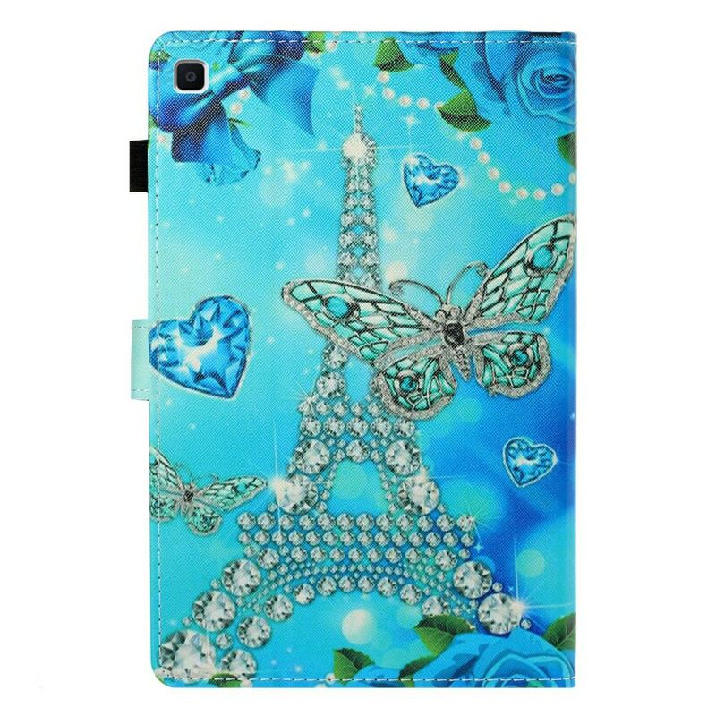 Capa Folio Para Samsung Galaxy Tab S6 Lite Torre Eiffel Diamante