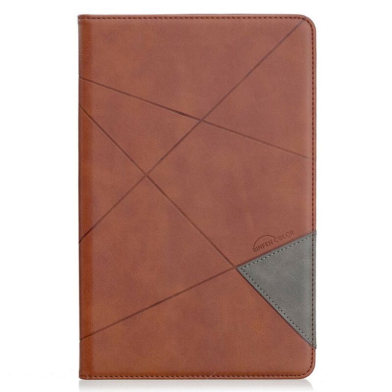 Capa Para Samsung Galaxy Tab S6 Lite Geometria Efeito Couro