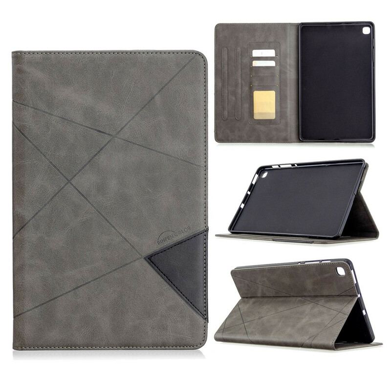 Capa Para Samsung Galaxy Tab S6 Lite Geometria Efeito Couro