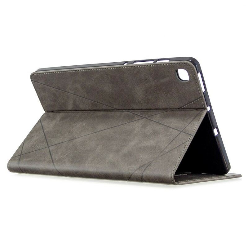 Capa Para Samsung Galaxy Tab S6 Lite Geometria Efeito Couro