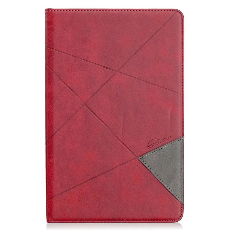 Capa Para Samsung Galaxy Tab S6 Lite Geometria Efeito Couro