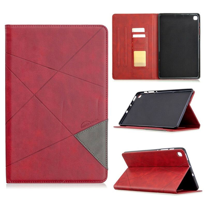 Capa Para Samsung Galaxy Tab S6 Lite Geometria Efeito Couro