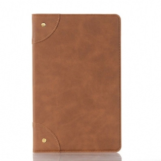 Capa Para Samsung Galaxy Tab S6 Lite Rebites Vintage De Couro Sintético